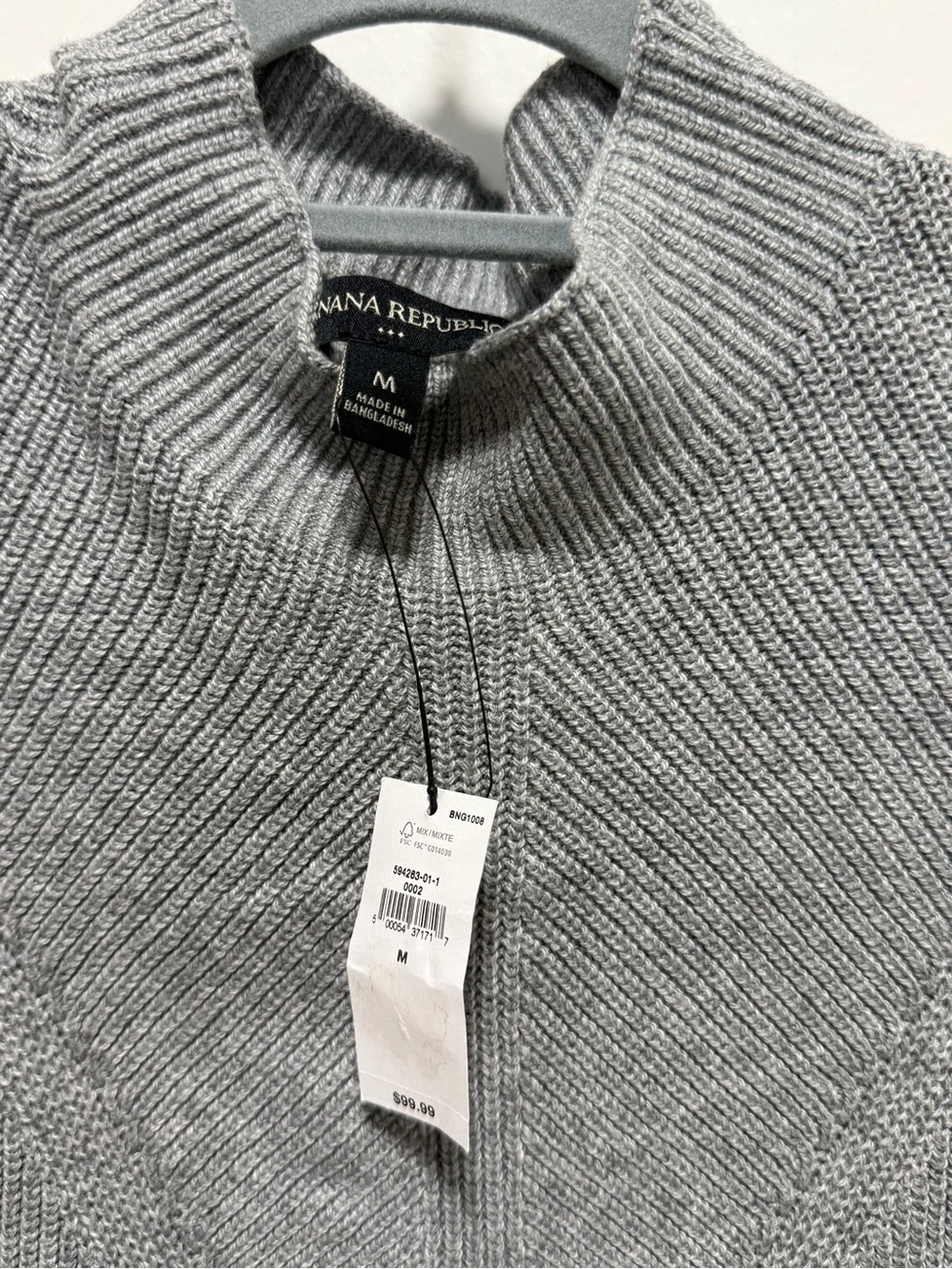 Banana Republic Light Gray Ribbed Knit Dress